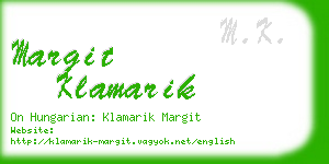 margit klamarik business card